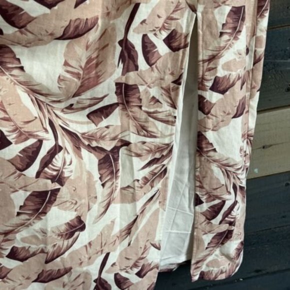 NWT HOUSE OF HARLOW 1960 SMOCKED OFF THE SHOULDER LINEN FLORAL MIDI DRESS - Picture 5 of 10